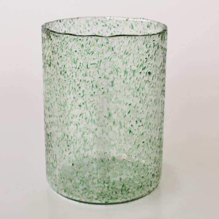 Green Speckled Glass Vase
